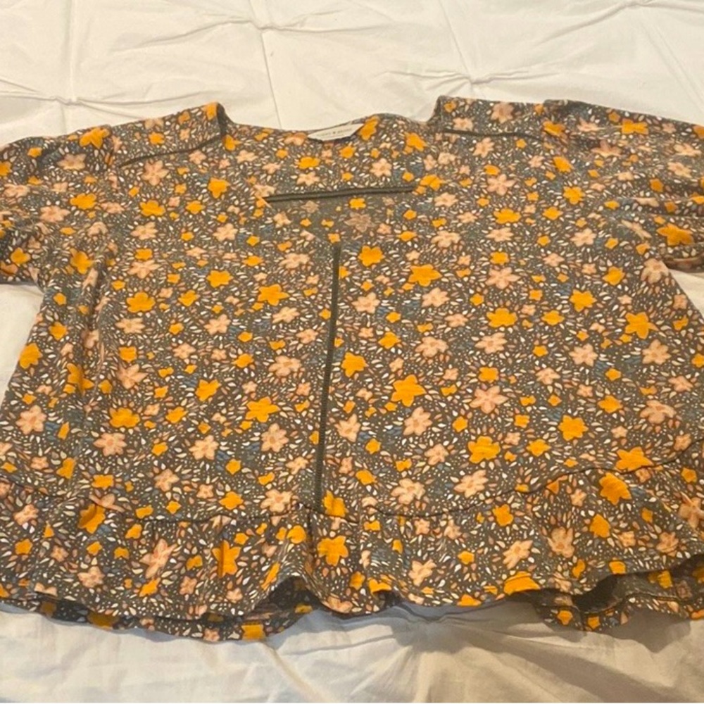 Spring floral blouse.
